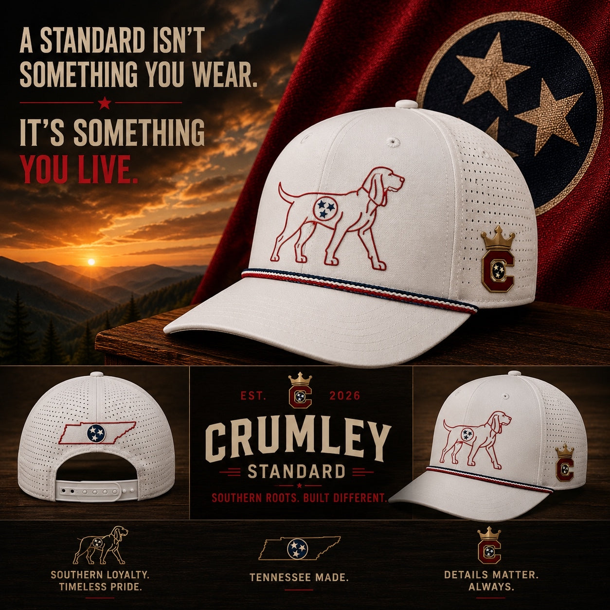 Crumley Standard Heritage Rope Hat – White/Navy